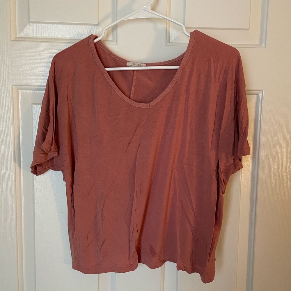 Pink V-Neck Tee
